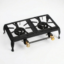 Чугунная газовая плита GB-02 на 2 конфорки (3,5 кВт). Мощный таганок под автоклав и казан