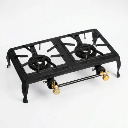 Чавунна газова плита GB-02 на 2 конфорки (3,5 кВт). Потужний таганок під автоклав та казан