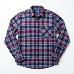 Мужская теплая байковая рубашка в клетку JAGIN (р. 46-56) | Фиолетовая фланелевая рубашка