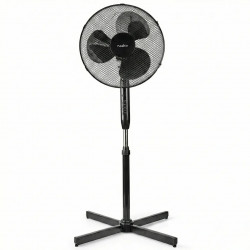 Вентилятор підлоговий Nedis 40 см з пультом ДУ. Потужний чорний вентилятор, таймер, висота 130 см
