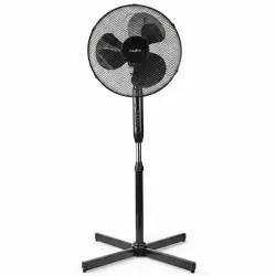 Вентилятор підлоговий Nedis 40 см з пультом ДУ. Потужний чорний вентилятор, таймер, висота 130 см