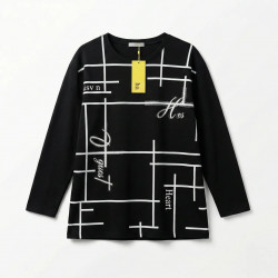 Жіноча туніка чорна з геометрією та написами, нарядна кофта батал Heart, стильний подовжений джемпер