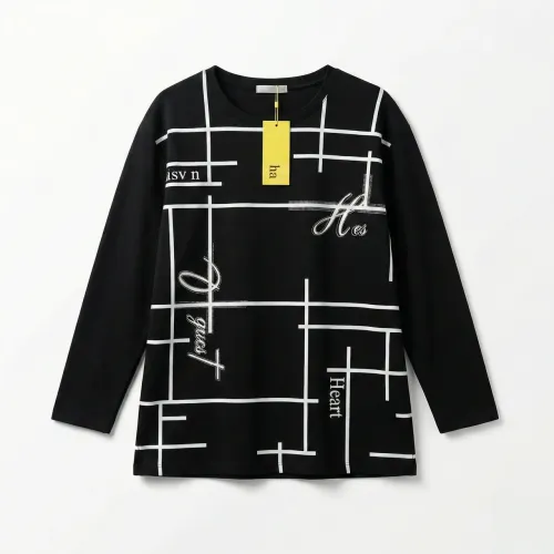 Жіноча туніка чорна з геометрією та написами, нарядна кофта батал Heart, стильний подовжений джемпер