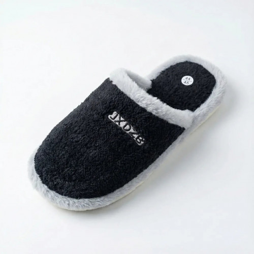 Чоловічі чорні домашні капці (Плюш). Теплі тапочки з хутряною облямівкою 41-45 (арт. 5326)