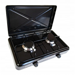 Портативна плита, газова плита Zosia2cz 2-комфоркова газова плита чорного кольору.