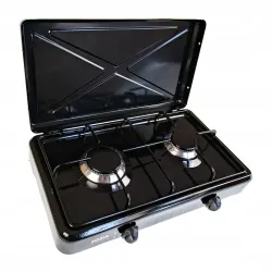 Портативна плита, газова плита Zosia2cz 2-комфоркова газова плита чорного кольору.