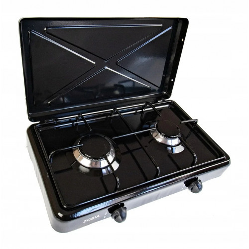 Портативна плита, газова плита Zosia2cz 2-комфоркова газова плита чорного кольору.