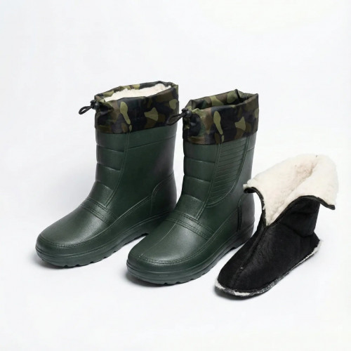 Чоботи короткі чоловічі зимові піна ЕВА. Напівчоботи утеплені з камуфляжним манжетом. Розміри 41-45 (арт. 4525)