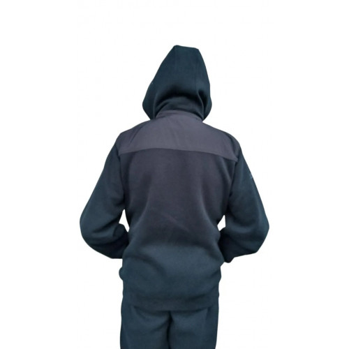 Чоловічий зимовий спортивний костюм Fore на флісі Чорний. Теплий комплект на блискавці (кофта + штани)