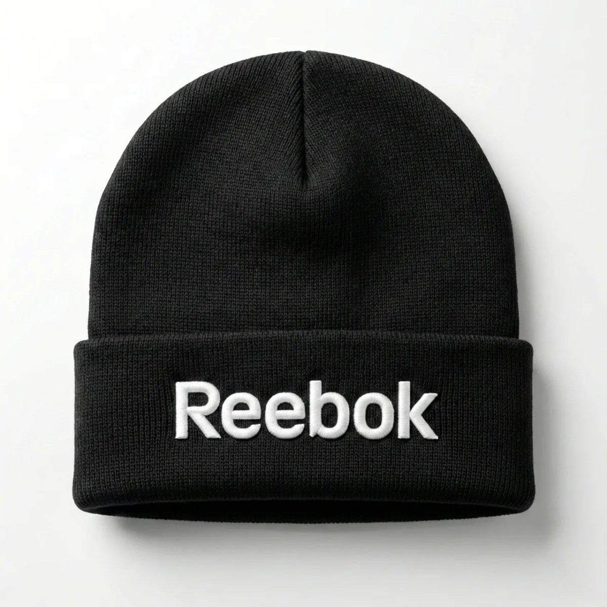Зимова шапка Reebok чорна в'язана з логотипом. Спортивна шапка унісекс тепла (арт. 8993)