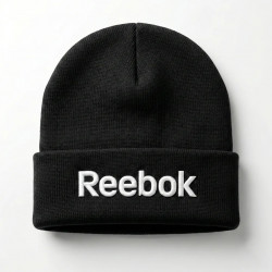 Зимова шапка Reebok чорна в'язана з логотипом. Спортивна шапка унісекс тепла