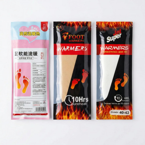 Термостельки одноразовые для ног 40-43 р. Jet Super, химические грелки в обувь (10 часов тепла)