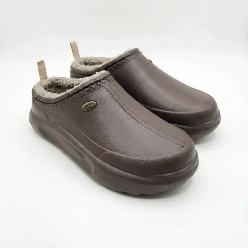 Жіночі зимові сабо галоші утеплені коричневі на хутрі піна ЕВА Dago Style (36-41)