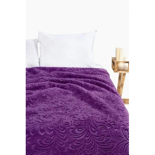 Велюровий плед з візерунком Vie Nouvelle 200х240 Бузковий