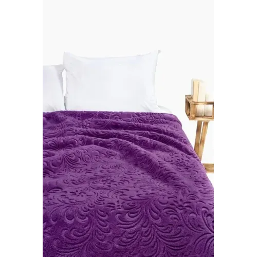 Велюровий плед з візерунком Vie Nouvelle 200х240 Бузковий