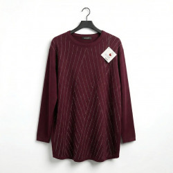 Женская туника G.L.S.A бордовая со стразами, удлиненный свитер батал, нарядная кофта больших размеров