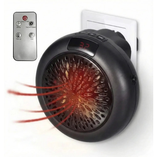 Портативний обігрівач в розетку Wonder Heater 900W з пультом, міні-тепловентилятор з таймером та LED-екраном