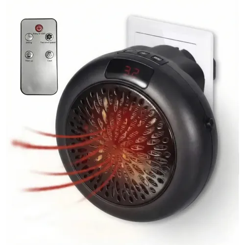 Портативний обігрівач в розетку Wonder Heater 900W з пультом, міні-тепловентилятор з таймером та LED-екраном