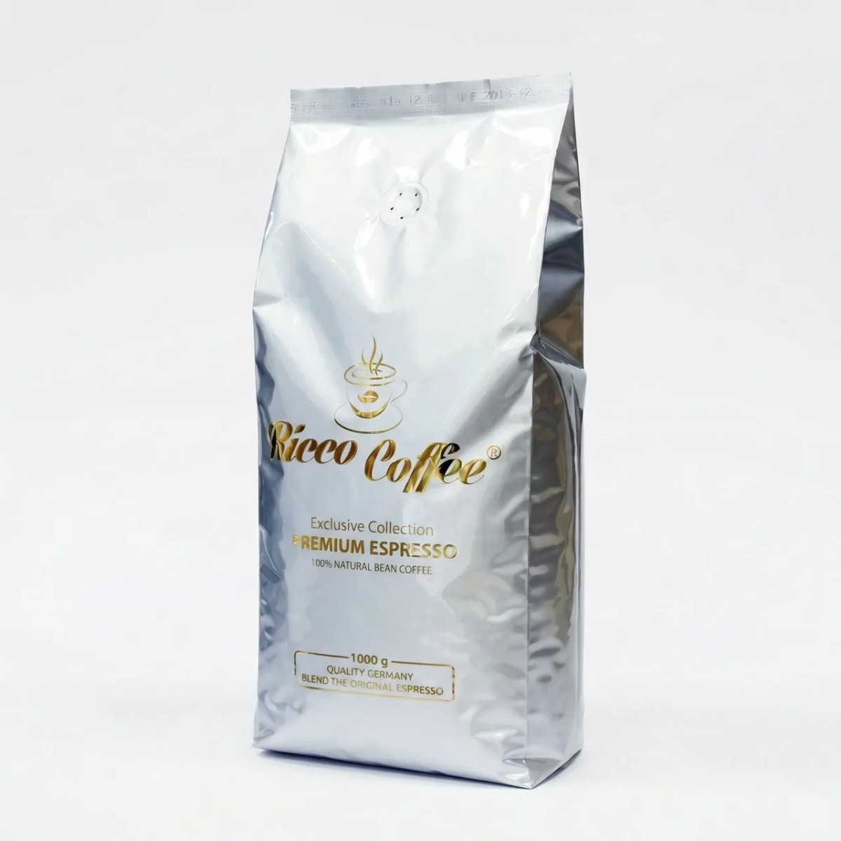 Кава в зернах Ricco Coffee Premium Espresso 1 кг | Міцна кава, Німецька якість, Купаж для еспресо (арт. 4436)