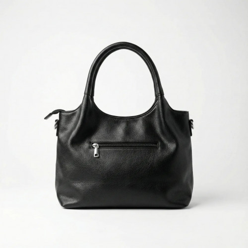 Сумка женская черная на плечо с карманами, мягкая сумка-тоут из эко-кожи классическая базовая