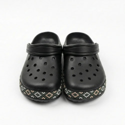 Сабо жіночі чорні Dago Style з орнаментом піна ЕВА. Крокси з візерунком 36-41