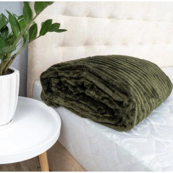 Плед Шарпей Королівська смужка двуспального розміру 180-200см. колір Темно-зелений