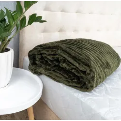 Плед Шарпей Королівська смужка двуспального розміру 180-200см. колір Темно-зелений