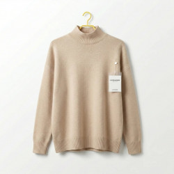 Жіночий гольф бежевий Dori Modes, базовий светр стійка, м'який джемпер оверсайз, пудровий