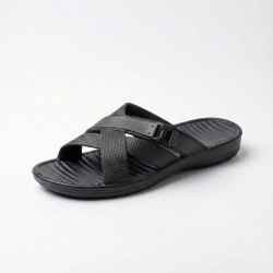 Шлепанцы мужские пена ЭВА черные. Сланцы пляжные с перекрестными ремешками. Размеры 40-46 (арт. 5181)