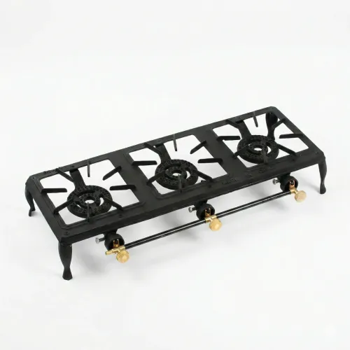 Чавунна газова плита GB-03 на 3 конфорки (75 см). Посилений таганок під автоклав, казан та виварку