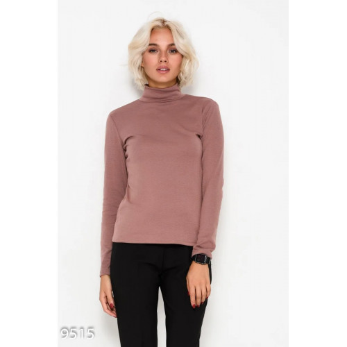 Світло-коричневий однотонний утеплений гольф на флісі