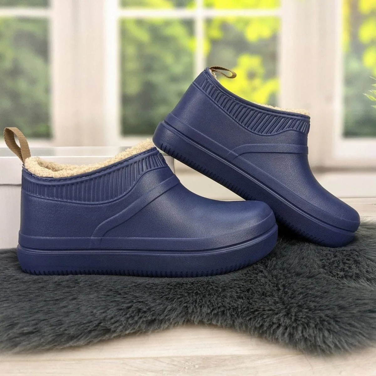 Калоші жіночі піна на хутрі Dago Style сині (арт. 5504)