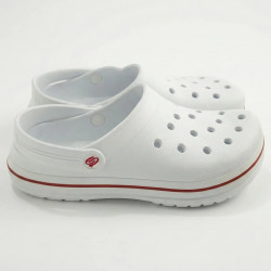 Сабо крокси (пінка) білі з червоною смужкою | Чоловічі, Медичне взуття, Розміри 40-46