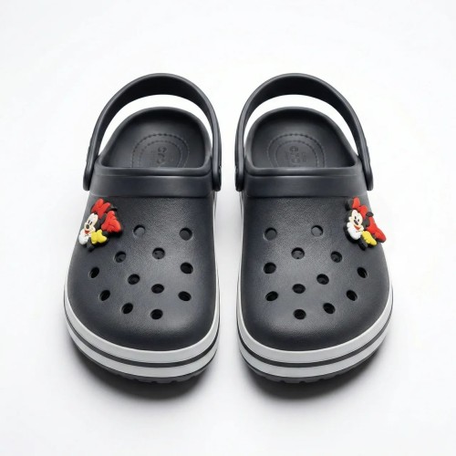 Детские кроксы сабо с Микки Маусом черные. Резиновые тапочки пена ЭВА для мальчика/девочки 31-35 р.
