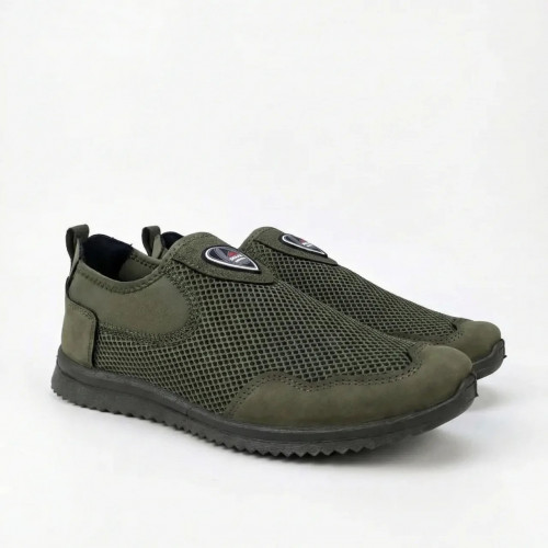 Підліткові сліпони хакі сітка. Літні мокасини для хлопчиків 36-40 (арт. 6759)