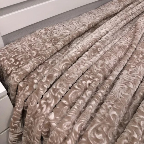 Плед велюровий з вичавкою Vie Nouvelle акрил 200х240 світлий беж