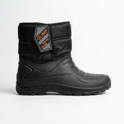 Чоловічі зимові дутики Olimp 41-46 р, короткі теплі чоботи на липучці, галоші ЕВА чорні