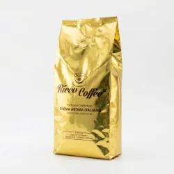 Кава в зернах Ricco Coffee Crema Aroma Italiano 1 кг | Німецька якість, М'яка кава з пінкою, Exclusive Collection