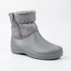 Жіночі зимові дутики чоботи сірі на блискавці утеплені хутром піна ЕВА (36-41) (арт. 7908)