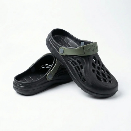 Сабо чоловічі чорні з хакі Gipanis піна ЕВА. Стильні крокси для дачі та відпочинку 41-45