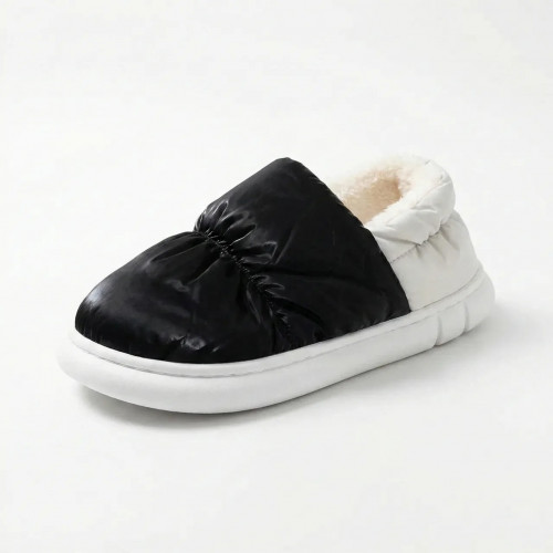 Чуни домашние утепленные черные Бурки зимние меховые закрытые тапки унисекс 36-45