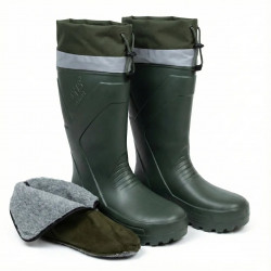 Мужские резиновые сапоги Gipanis утепленные (Зеленые). Высокие сапоги для рыбалки и охоты с манжетой (арт. 6571)