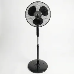 Вентилятор підлоговий KDE 40 см 45 Вт (UEF-C40A2-2). Чорний потужний вентилятор на круглій підставці