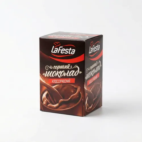 Гарячий шоколад La Festa Classic 10 пакетиків (упаковка) | Густий какао-напій, Класичний смак
