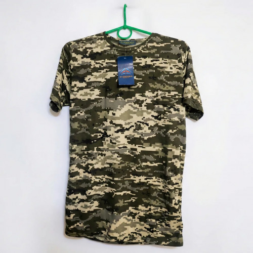 Футболка камуфляжная Пиксель, мужская тактическая футболка Strongman, армейская летняя кофта Pixel