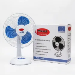 Настільний вентилятор WimpeX WX1601 (16 дюймів), потужний 3-швидкісний, поворотний (Австрія)