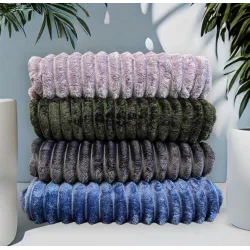 Плед Евро Стандарт 200-220см, Королевская полоска, пушистый антиаллергенный плед-покрывало