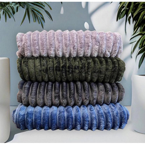 Плед Евро Стандарт 200-220см, Королевская полоска, пушистый антиаллергенный плед-покрывало