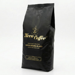 Кава в зернах Ricco Coffee Super Aroma Black 1 кг | Екстра міцна кава, Німецька якість, Для еспресо
