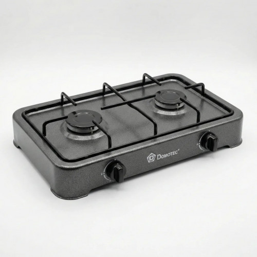 Газова плита настільна Domotec MS-6662 на 2 конфорки. Економний таганок для дачі під балон